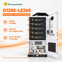 Armoire de stockage de batteries LFP industrielles commerciales 261 kWh G125K-LE260 125 kVA PCS, système de refroidissement liquide IP54, montage au sol