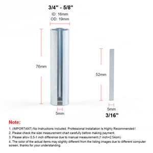 Adaptateur d'arbre 5/8\" x 3/4\" x 3\" avec réducteur de trou de poulie, douille et accouplement à clavette pour l'assemblage d'arbres - Product Image 2