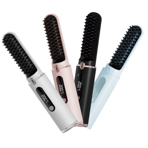 เครื่องหนีบผมแบบ2-in-1แบบชาร์จไฟได้, เครื่องหนีบผมไร้สายแบบพกพาใช้ความร้อนแปรงม้วนผมเครื่องมือจัดแต่งทรงผมหวีตรงไร้สาย - Product Image 1