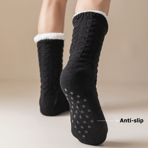 2025 hiver best-seller hommes semelle antidérapante Sherpa chaussettes confortables tricot pantoufle thermique peluche coton doublure équipage chaussettes pour intérieur - Product Image 4
