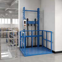 Elevatore da 1500 kg con guida singola per esterni, montacarichi da 10m/15m per magazzino, piattaforma di sollevamento merci