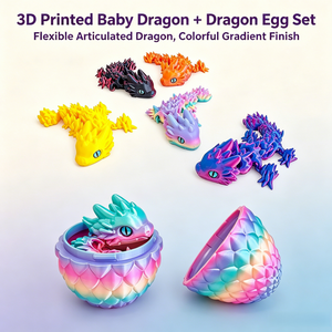 Œuf de dragonnet imprimé en 3D avec dragonnet articulé, idéal pour les paniers de Pâques, la décoration de bureau, la décoration d'intérieur, jouets dragon mystérieux, cadeaux - Product Image 1