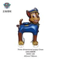 Ballon en aluminium 3D en forme de poney de dessin animé rouge à roues, pour le Nouvel An du Cheval du Zodiaque, pour enfants, à pousser au sol, cadeau