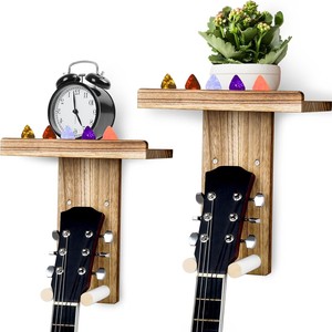 Wooden Guitar Wall Rack Solid Wood Display <b>Shelf</b> For Ukulele And Instruments Storage With <b>Floating</b> Design - Product Image 4