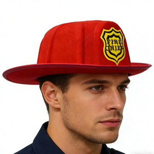MH-2038 novedad fiesta divertido fieltro rojo <span class=keywords><strong>truckman</strong></span> bombero jefe casco sombrero - Product Image 1