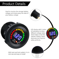 Voltímetro Digital LED de 12V CC, Monitor de Voltaje de Batería Redondo, Universal para Auto, Motocicleta, Barco