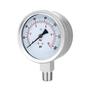 चीन में किए गए NPT1/2 100mm डबल स्नातक की उपाधि बार/साई प्रदर्शन 4 इंच स्टेनलेस स्टील दबाव नापने का यंत्र - Product Image 1