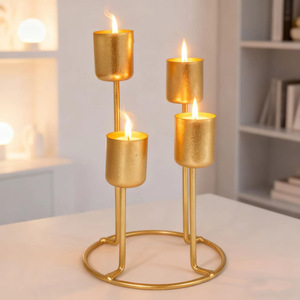 LANJO 3 heads Candles Metal Modern Taper Candle Holders Table Centerpieces Decorative <b>Candlesticks</b> - Product Image 6