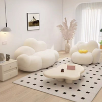 Canapé trois places en velours d'agneau noir Rosegia, style petit appartement, pour espace de repos de chambre principale, avec rembourrage en éponge Cloud Clothing Store