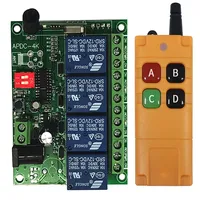 433MHZ DC 12V 24V 4CH RF Interruptor de control remoto inalámbrico Receptor de radio con control remoto de larga distancia de 20-2000M