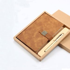 สมุดบันทึกปกหนังนิ่มแบบซับลิเมชั่น A5 ชุดของขวัญพร้อมปากกา ขายดี - Product Image 3