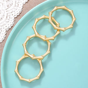 2023 Neuer Servietten ring Goldener Bambus servietten ring Galvanischer Servietten ring aus Zink legierung für das Wedding Hotel Restaurant - Product Image 6