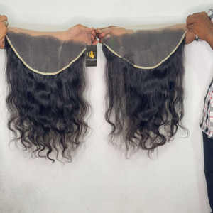 Extensions de cheveux humains tissés au temple indien brut Vague profonde pour dentelle frontale avec dentelle 13x6 HD Vague profonde brute pour dentelle frontale - Product Image 2