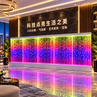 Mur d'eau à bulles LED en acrylique personnalisé, écran de séparation intérieur, décoration de hall d'hôtel, mur d'eau à bulles décoratif commercial
