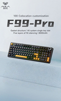 Nouveau clavier mécanique en plastique AULA F99 Pro 99% Tri-mode avec rétroéclairage RGB, échange à chaud des touches, connexion 2.4G/filaire