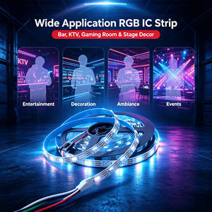 Bande LED numérique à couleurs magiques WS2815 IC Chip, 60 LED/m RGB 5050 DC12V, changement de couleur LED par LED, fonction de reprise après coupure - Product Image 3