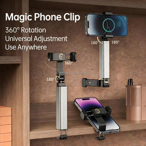 Soporte Metálico Flexible y Plegable con Rotación de 360° para Teléfono Móvil, Color Plateado, Portátil, Universal, Estable, con Clip, para Viajes al Aire Libre y Avión - Product Image 2