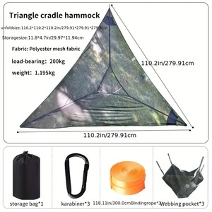 <span class=keywords><strong>Hamac</strong></span> <span class=keywords><strong>triangulaire</strong></span> portable en maille, tente suspendue pour l'extérieur, camping, randonnée et détente - Product Image 5
