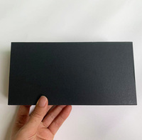 Caja de tarjeta de regalo de cartón rígido negro personalizada, caja de tarjeta de crédito de lujo de gama alta, caja de tarjeta Vip con ranuras de dos agujeros con magnético