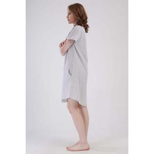 Robe Tunique Femme Col Rond Manches Courtes XXL avec Poches Ovales Élégante Décontractée pour Bureau, Club, Jour de la Semaine/Fêtes, Longueur Genou, Coupe Ample - Product Image 2