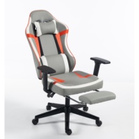 Chaise de jeu pour joueurs d'e-sport, dossier haut avec soutien lombaire, appui-tête et repose-pieds, fabrication OEM