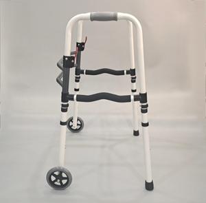 <span class=keywords><strong>Déambulateur</strong></span> léger pliable en aluminium avec 2 roues - Hauteur réglable - Mécanisme de pliage simple - Product Image 2