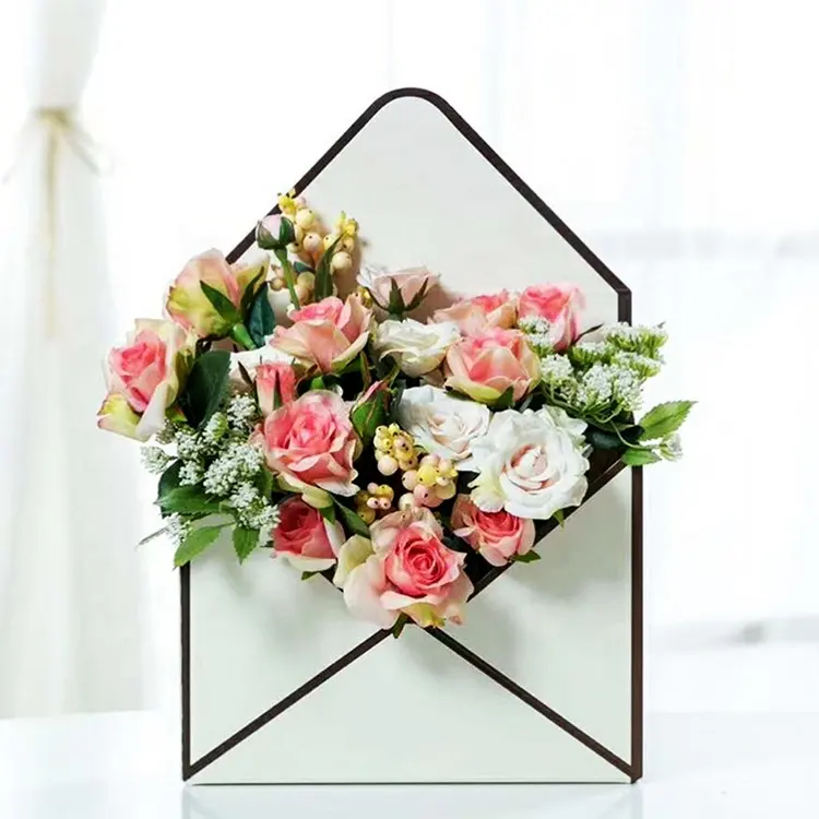 Scatola di buste a buon mercato di lusso senza logo all'ingrosso per scatole di fiori pieghevoli personalizzate di fabbrica di fiori per buste di mazzi