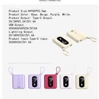 Gitra nuevo portátil 10000mAh Mini banco de energía cargador de teléfono de batería móvil pantalla LED alto uso al aire libre disponible Rosa Blanco