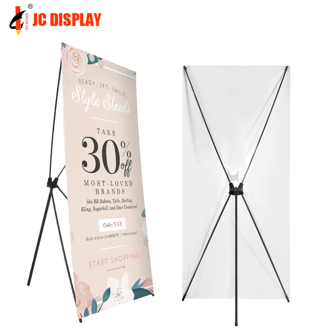 Economic Tripod Stand Floor Competitive Price X Banner Stand Led Light Box Stand Trade Show Display Booth CMYK Digital Printing