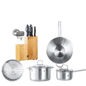 Juego de utensilios de cocina Dual-Right People, olla vaporera tipo wok de acero inoxidable con tapa, apta para horno, utensilios de cocina multifuncionales - Product Image 2