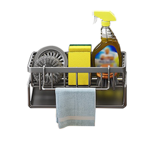 Vente en gros de savon à vaisselle design creux, organisateur de support de rangement, organisateur d'évier de cuisine, porte-éponge avec bac d'égouttage