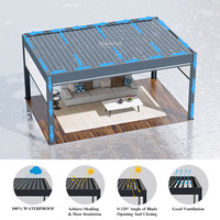 Pergola motorisée à lames orientables en aluminium, pergola extérieure, toit imperméable, pergola pour piscine, parois latérales, supports, fabricant chinois