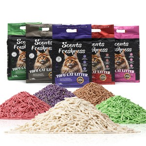 Vente chaude Meilleur Vente en gros propre Sable pour animaux de compagnie Tofu <span class=keywords><strong>Litière</strong></span> pour chat avec charbon de bois Parfum de lavande Contrôle des odeurs Sable lavable autonettoyant - Product Image 3