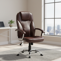 Chaise de bureau de direction au design ergonomique moderne en cuir PU, pivotante et réglable, confortable avec des caractéristiques uniques