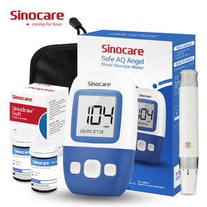 Sinocare Safe AQ Angel Blood Sugar Monitor Glucose Sensors Glucometro With 50 Pcs Test Strips Lancets