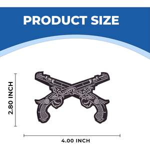 Patch brodé DigitEMB Pistolets croisés, thermocollant, motif arme western, lot de 11 pièces pour vestes, gilets, sacs à dos, chapeaux, 4x2,8 pouces, en feutre - Product Image 5