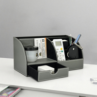 Accessoires de bureau en cuir PU LG-8077 boîte de rangement de bureau de Style européen stylo porte-crayon Pots papeterie boîte de rangement utilisation d'outils