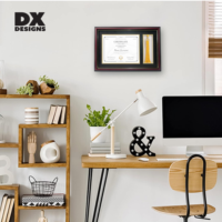 Bingkai Sertifikat Kayu Ukuran Khusus DX Designs dengan Tempat Rumbai, Bingkai Pajangan Diploma, Bingkai Sertifikat Kehormatan, Bingkai Penghargaan Prestasi
