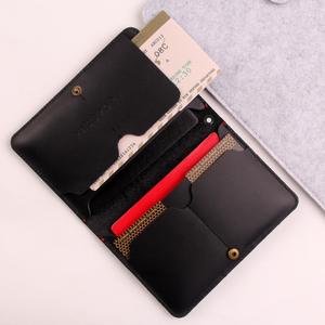 Para <span class=keywords><strong>Amazon</strong></span> Men's Genuine <span class=keywords><strong>Leather</strong></span> Travel Organizer <span class=keywords><strong>Wallet</strong></span> Card Passport Holder para Airtag Document Zipper Short Airplane Ticket - Product Image 3