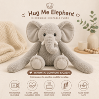 Peluche Éléphant Chauffante Personnalisée pour Micro-ondes, Douce et Lestée, Cadeau Confortable pour la Vente en Gros