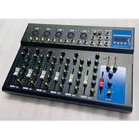 F seri 10 DSP konsol Mixer Audio MP3, Meja suara USB dengan tampilan LED dan lampu klip