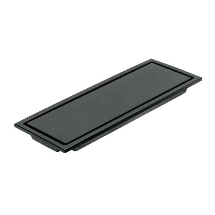 45324 12' Long Reversible Drain Stainless Steel Black Aqua 304 Shower Floor Strainer Tile Insert Waste Insert