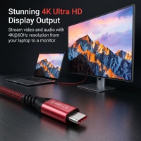 Câble USB C vers USB C tressé de qualité supérieure, transfert de données 10 Gbps, charge rapide PD 100 W, cordon USB C tressé durable