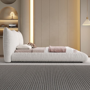 Letto in Tessuto Stile Crema, Moderno Minimalista di Lusso Leggero con Contenitore Tatami, Letto Matrimoniale per Camera da Letto Padronale - Product Image 4