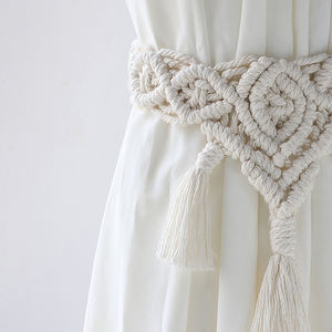 Boho <span class=keywords><strong>Macrame</strong></span> tenda Tiebacks ghirlanda di perline di legno con nappe corda per <span class=keywords><strong>tende</strong></span> decorazioni per la fattoria accessori per <span class=keywords><strong>tende</strong></span> con frange per la stanza - Product Image 6