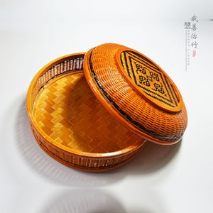 Bamboo Woven Food Box Round Handmade Gift Craft Tea Packaging Chongqing ZL 089 - Product Image 5
