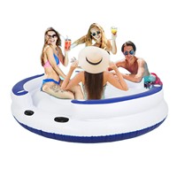 Bateau gonflable pour piscine avec porte-gobelet et radeau de relaxation en PVC, 229 cm