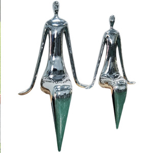 Escultura Decorativa de Acero Inoxidable Jiahua con Acabado de Espejo, Figura Abstracta para Montaje en Suelo, para Exteriores - Product Image 5