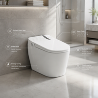 Vente en gros WC intelligent 110V norme américaine avec chasse d'eau automatique à capteur de pied et bidet intelligent pour entrepreneur d'Amérique du Nord