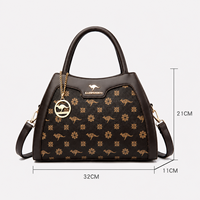 Sac fourre-tout de luxe en cuir PU de créateur, motif floral monogramme vintage, sac à main de luxe, OEM ODM, vente en gros, MOQ 20 pièces
